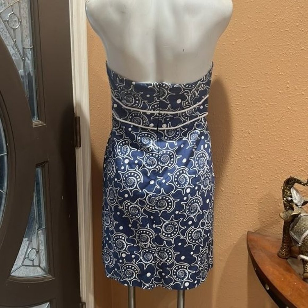 Vineyard Vines Blue Patterned Strapless Dress Siz… - image 5